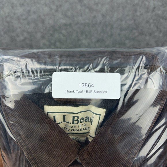 VTG LL Bean Corduroy Shirt Jac Mens Medium Brown Snap Fleece Lined Work Shacket - Picture 13 of 13